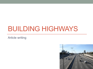 building highways - article writing