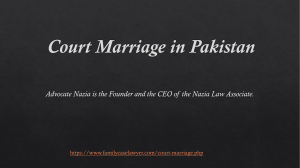 Brief and Legal Information of Court Marriage in Pakistan