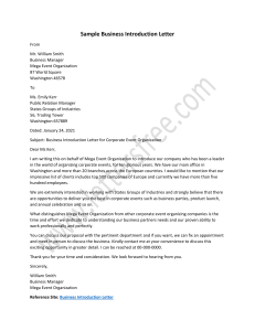 Business Introduction Letter Templates and Examples