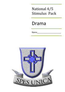 National 5 Drama  stimulus pack with questions