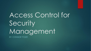 Access Control for Security Management