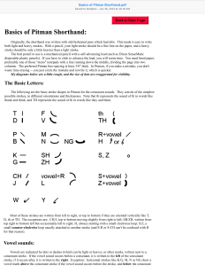 Basics of Pitman Shorthand