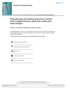 Physiotherapy and walking outcomes in adults