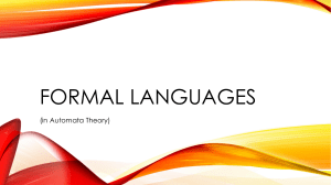 FORMAL LANGUAGES Lesson 1