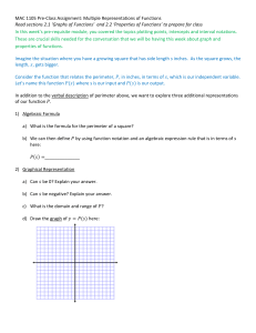 1105 Pre-Class Assignment Week 2 (Multiple Representations of Functions)