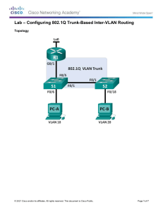 6.3.3.7 Lab - Configuring 802.1Q Trunk-Based Inter-VLAN Routing (1)
