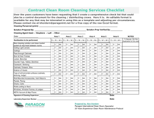 Clean room checklist