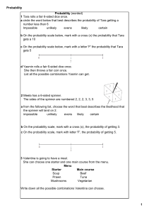 Probability, tree diagrams Exam Questions - Foundation