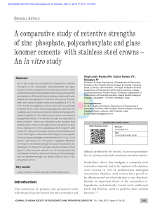 A comparative study of retentive strengths of zinc