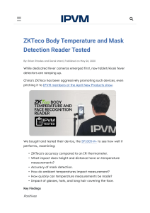 ZKTECO Body Temperature Terminal