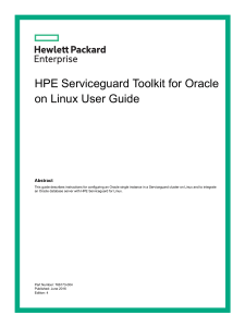 HPE c05176434 HPE Serviceguard Toolkit for Oracle on Linux User Guide, June 2016