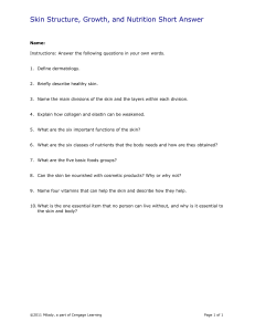 Milady Ch. 7 Skin Structure, Growth and Nutrition Questions assignment 7-2 short answer