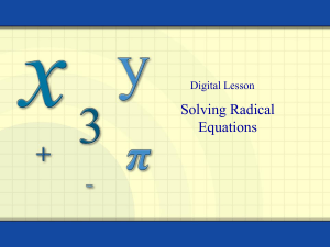 Solving Radical Equations