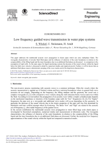 Low Frequency Guided Wave Transmission in Water Pipes