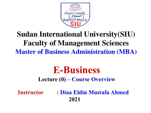 E-business - Lecture (0) - Course Overview