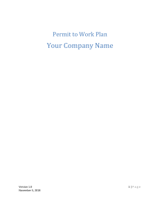 Permit to Work Plan - Construction Safety