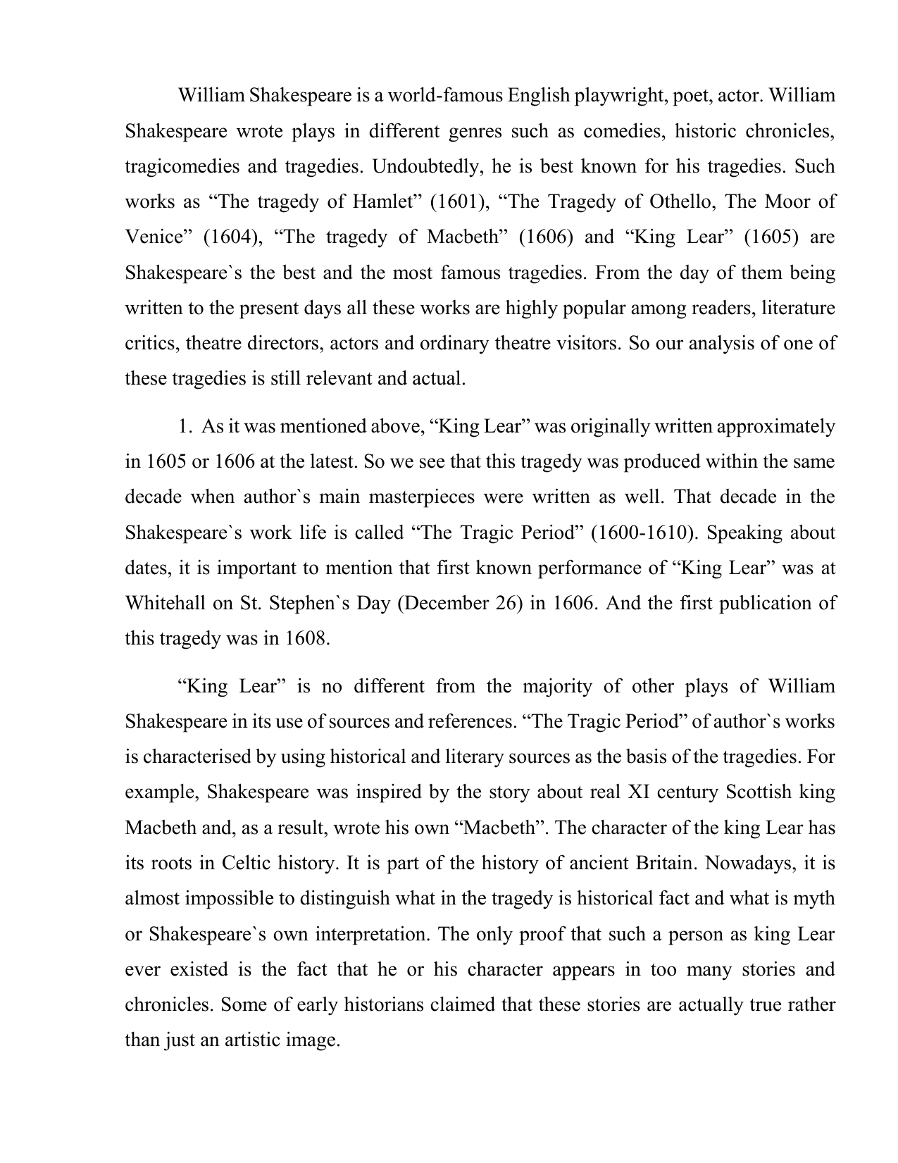 Реферат: King Lear Refusal To Accept Truth Essay