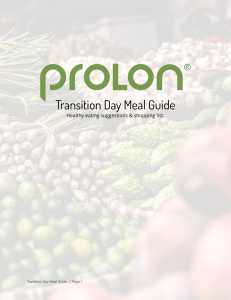 ProLon - Transition Day Meal Guide  - May 2020