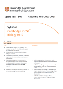 biology revision year 8 spring midterm