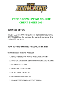 2021 FREE DROPSHIPPING COURSE
