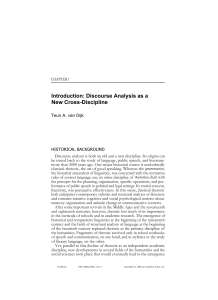 Discourse Analysis as a new Cross-Discipline