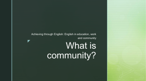 What is community