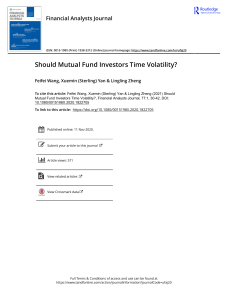 Should Mutual Fund Investors Time Volatility