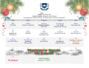 December Lesson Calendar-