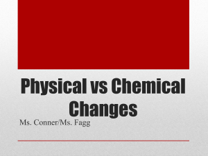 Physical vs Chemical Changes ppt