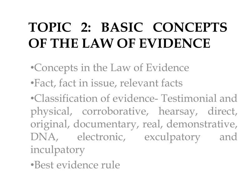 thesis on law of evidence