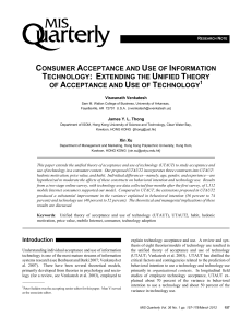 Consumer Acceptance and Use of Information Technology- Extending