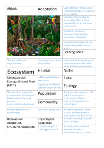 Ecology Key Ideas Concepts Map 