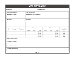WBS Dictionary Template