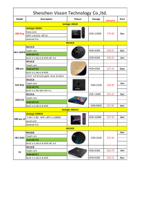 Visson TV BOX in Stock QUOTATION--Dec