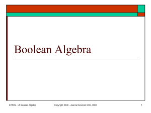 Lect 5 - Boolean Algebra