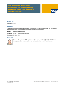 SAP Business Workflow Guidelines on Transporting Workflow from One Server to another Server