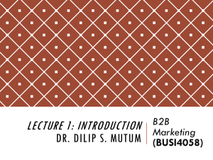 B2B lecture 1 introduction