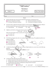 Grade 11 Science Exam Paper: Biology, Chemistry, Physics