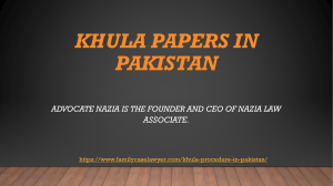 Step by Step Process of Khula Papers in Pakistan - Advocate Nazia