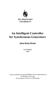 An Intelligent Controller for Synchronous Generators