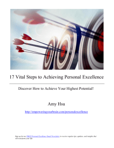 17 Vital Steps for Achieving Personal Excellence