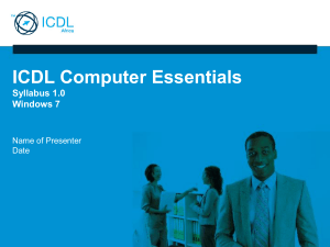 ECDL ICDL Computer Essentials Lesson1 Win 7