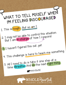 What to tell myself when discouraged