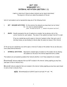 Algebra II - Interval Notation Explained