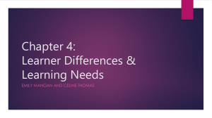 Learner differences and learning needs