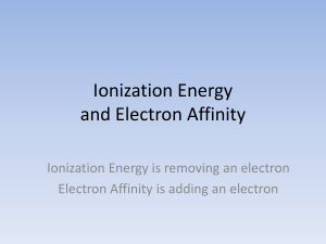5.3 Electron Affinity and Ionization Energies