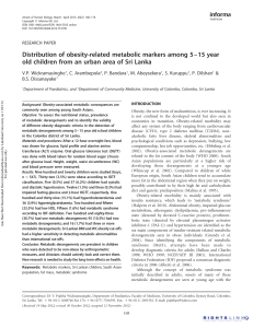 Distribution of obesity-related metabolic markers 