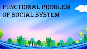 FUNCTIONAL PROBLEM OF SOCIAL SYSTEM