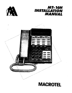Macrotel MT-16H Installation Manual