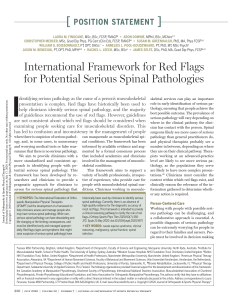 Finucane et al 2020 JOSPT International Framework For Spinal Red Flags